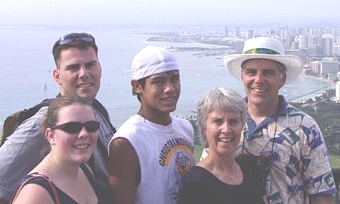 Julia Winn Pollock and family in Hawaii